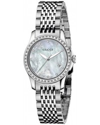 Gucci G-Timeless  Quartz Women's Watch, Stainless Steel, White Mother Of Pearl Dial, YA126508