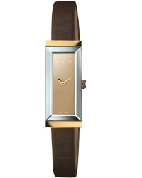 Gucci G-Frame  Quartz Women's Watch, 18K Yellow Gold, Brown Dial, YA127507