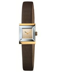 Gucci G-Frame  Quartz Women's Watch, 18K Yellow Gold, Brown Dial, YA128506