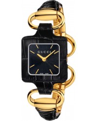 Gucci 1921  Quartz Women's Watch, 18K Yellow Gold, Black Dial, YA130405