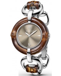 Gucci Bamboo  Quartz Women's Watch, Stainless Steel, Brown Dial, YA132402