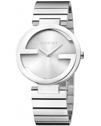 Gucci Interlocking  Quartz Women's Watch, Stainless Steel, Silver Dial, YA133308