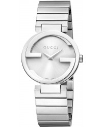 Gucci Interlocking  Quartz Women's Watch, Stainless Steel, Silver Dial, YA133503