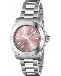 Gucci Dive  Quartz Women's Watch, Stainless Steel, Pink Dial, YA136401